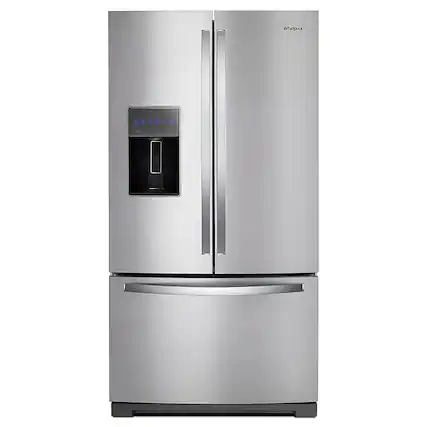 Front. Whirlpool - 26.8 Cu. Ft. French Door Refrigerator - Fingerprint Resistant Stainless Steel.