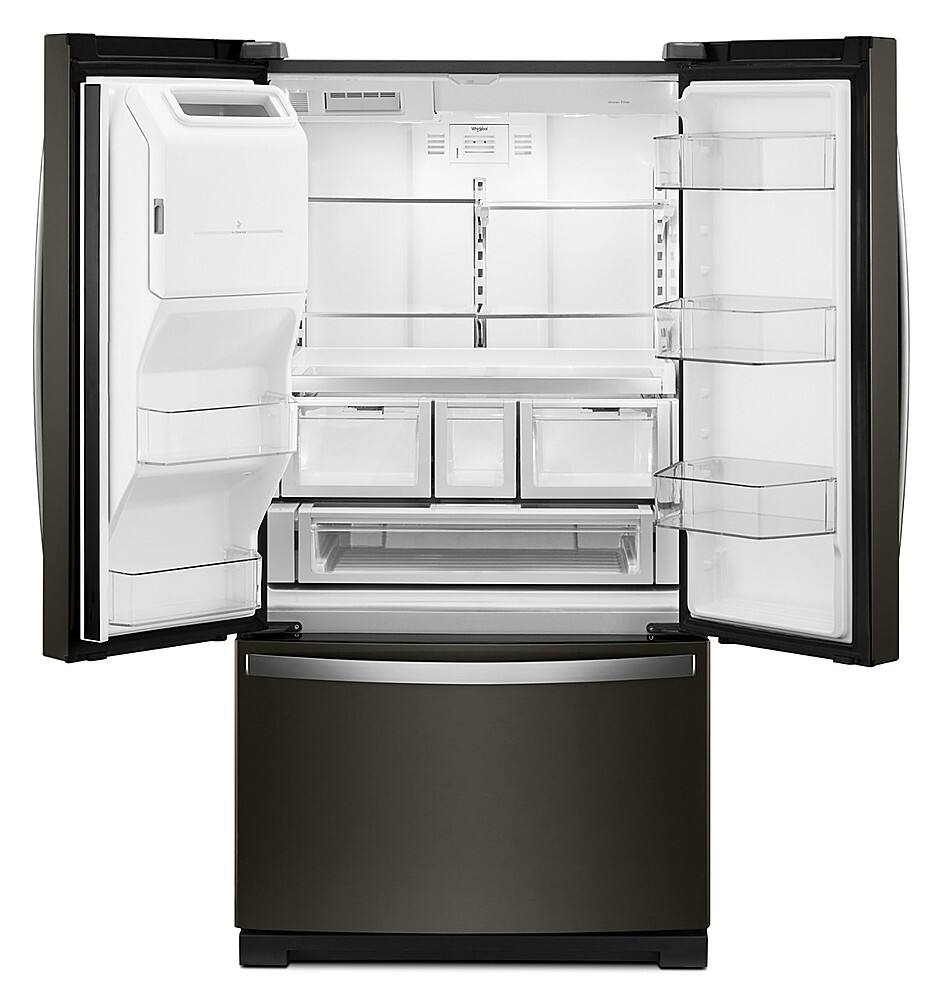 Alt View 1. Whirlpool - 26.8 Cu. Ft. French Door Refrigerator - Black Stainless Steel with Printshield Finish.