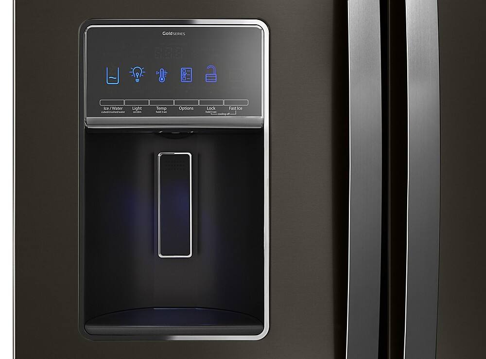 The text on the image reads "Gold Series 9 Ice/Water Light Nothing to undermine Temp Options Lock Fast Ice."