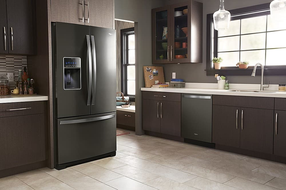 Whirlpool 26.8 Cu. Ft. French Door Refrigerator Black Stainless Steel ...