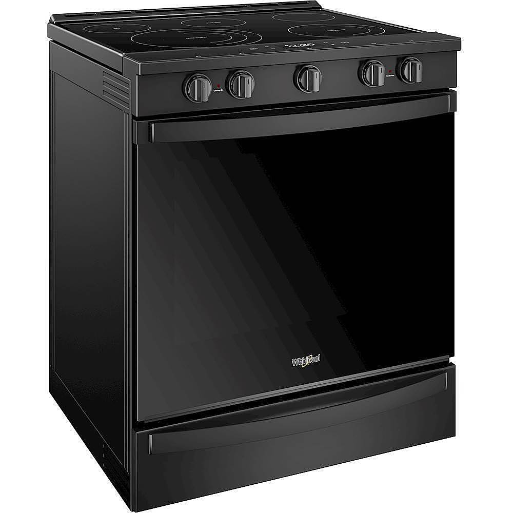 Angle. Whirlpool - 6.4 Cu. Ft. Self-Cleaning Slide-In Electric Convection Range - Black.