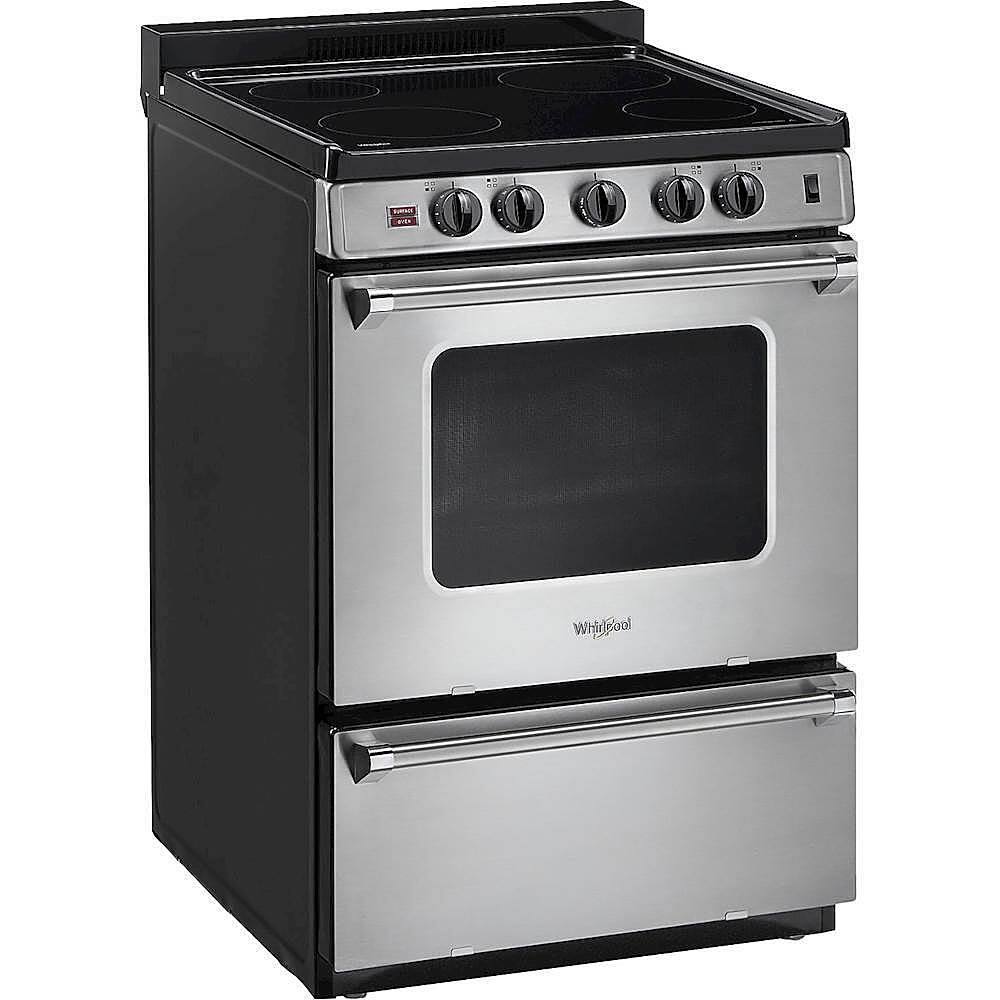 Angle. Whirlpool - 3.0 Cu. Ft. Freestanding Electric Range - Stainless steel.