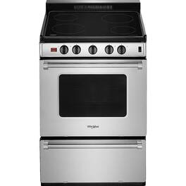 Whirlpool - 3.0 Cu. Ft. Freestanding Electric Range - Stainless Steel