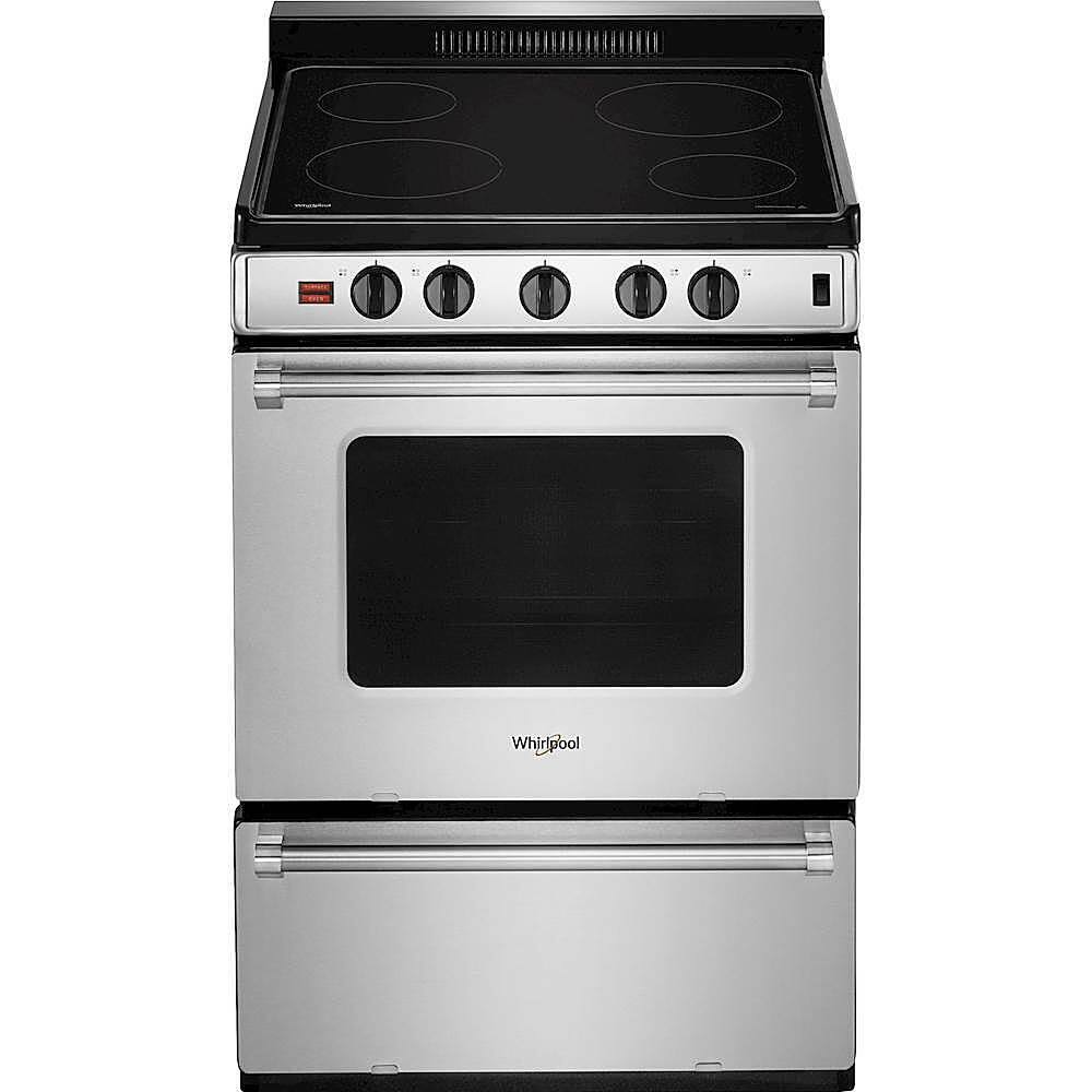 Front. Whirlpool - 3.0 Cu. Ft. Freestanding Electric Range - Stainless steel.