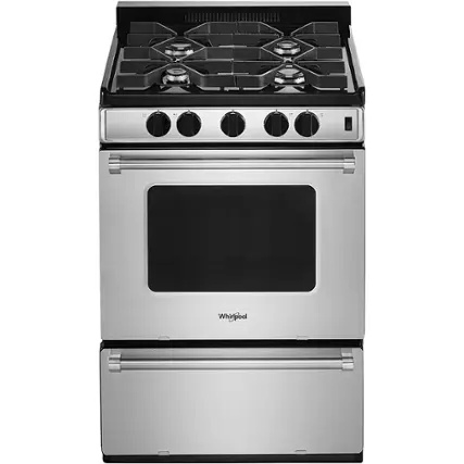 Front. Whirlpool - 3.0 Cu. Ft. Freestanding Gas Range - Stainless steel.