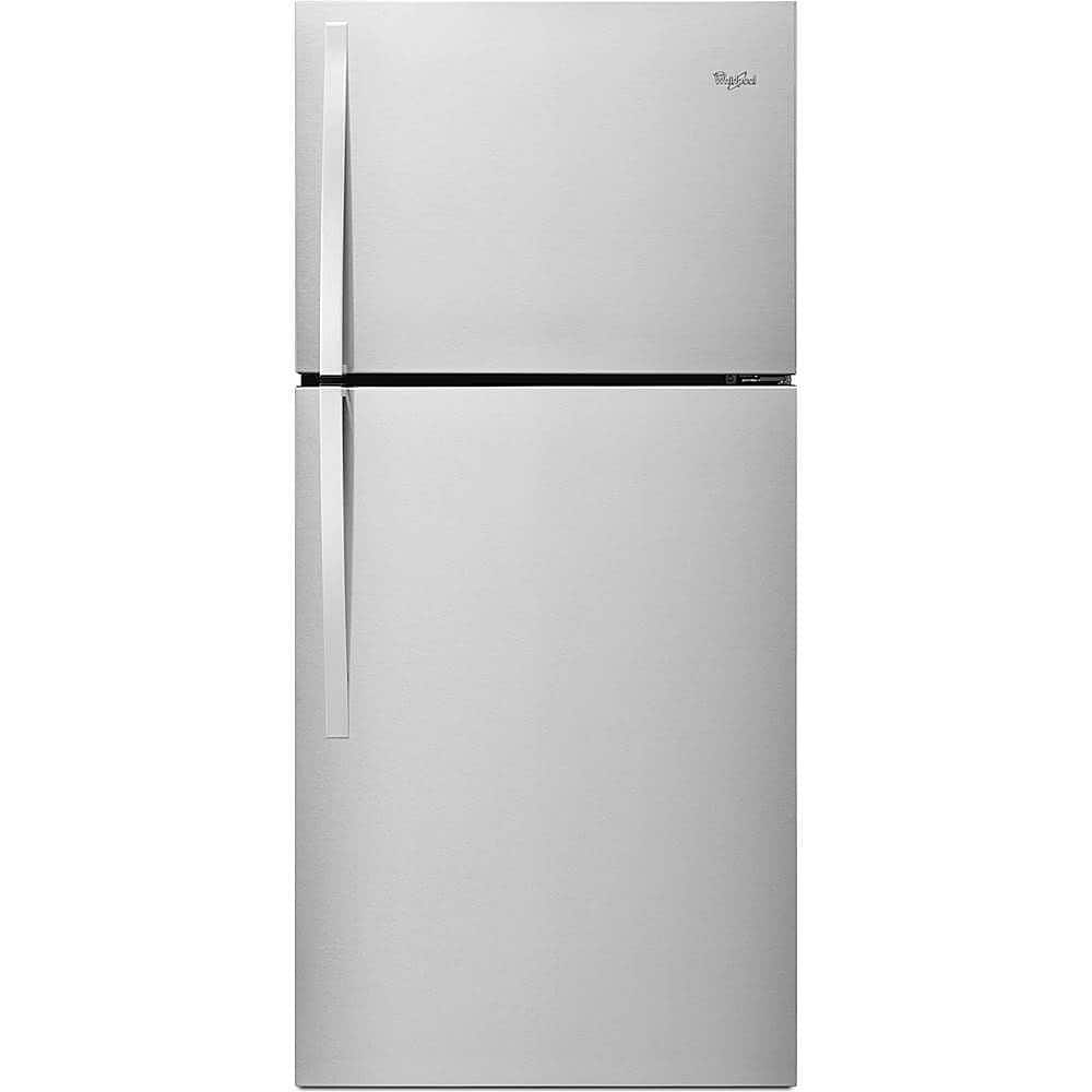 Whirlpool - 19.1 Cu. Ft. Top-Freezer Fingerprint Resistant Refrigerator - Metallic Steel - Front_Zoom