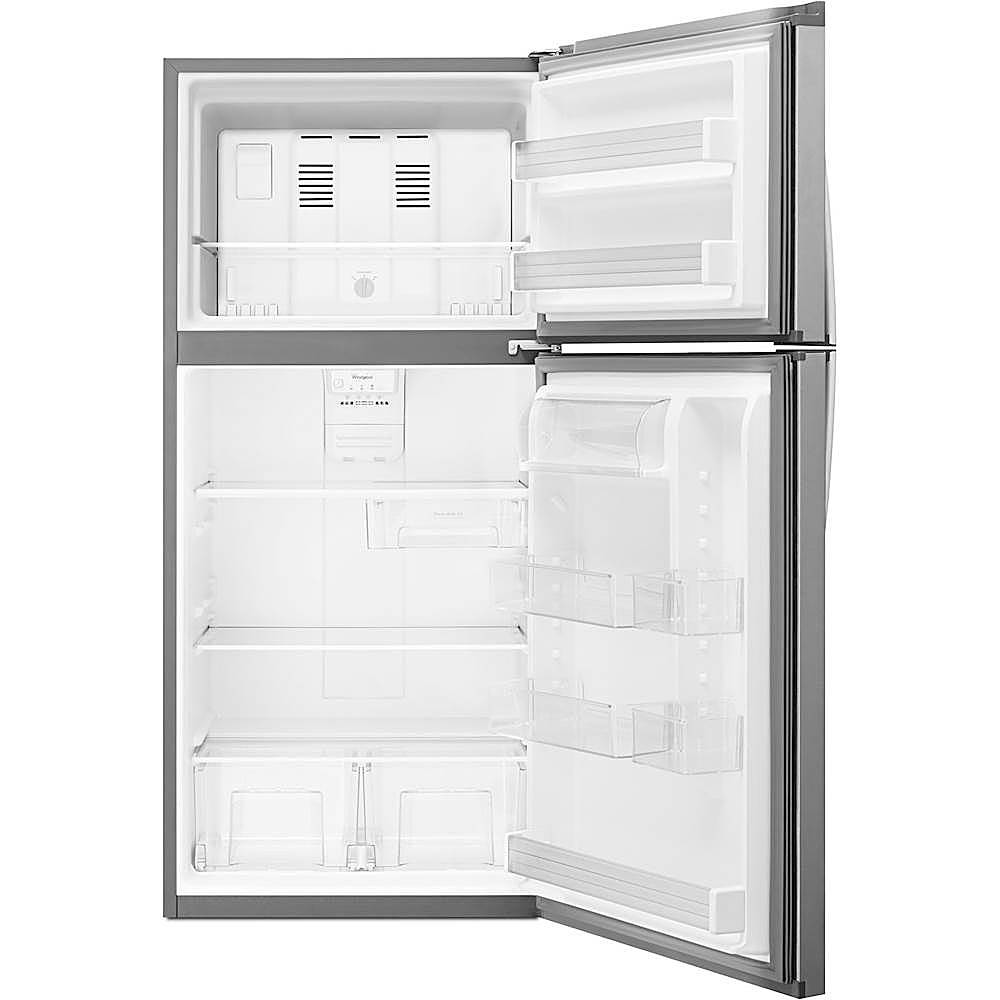 Alt View 2. Whirlpool - 19.1 Cu. Ft. Top-Freezer  Fingerprint Resistant Refrigerator - Metallic Steel.