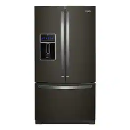 Whirlpool - 27 Cu. Ft. French Door Refrigerator with Platter Pocket - Black Stainless Steel