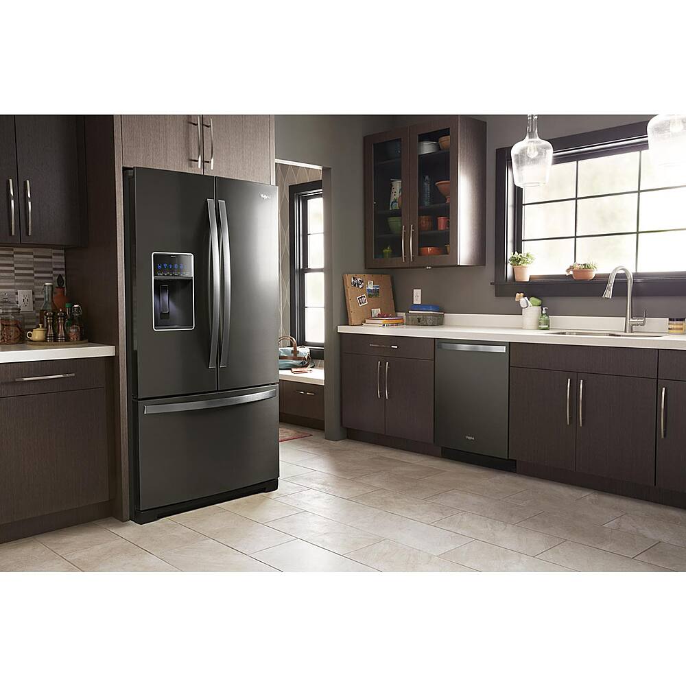 Alt View 16. Whirlpool - 27 Cu. Ft. French Door Refrigerator with Platter Pocket - Black Stainless.