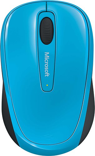 Front Zoom. Microsoft - Wireless Mobile 3500 Ambidextrous Mouse - Cyan Blue.