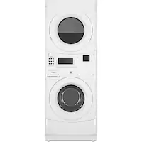 Whirlpool - 3.1 Cu. Ft. Front Load Washer and 6.7 Cu. Ft. Gas Dryer with Space Saving Configuration - White - Front_Zoom