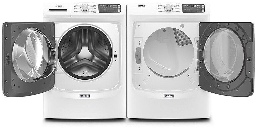 Alt View 26. Maytag - 7.3 Cu. Ft. Stackable Electric Dryer with Steam and Extra Power Button - White.