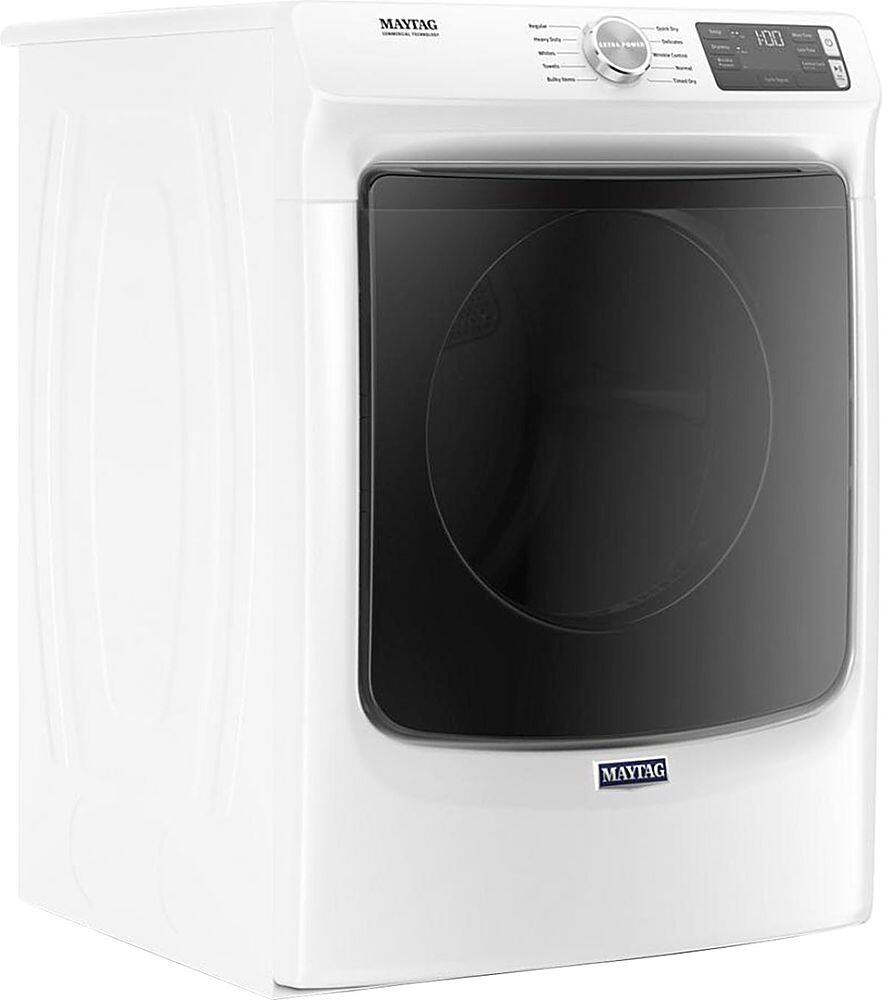 Angle. Maytag - 7.3 Cu. Ft. Stackable Gas Dryer with Extra Power Button - White.
