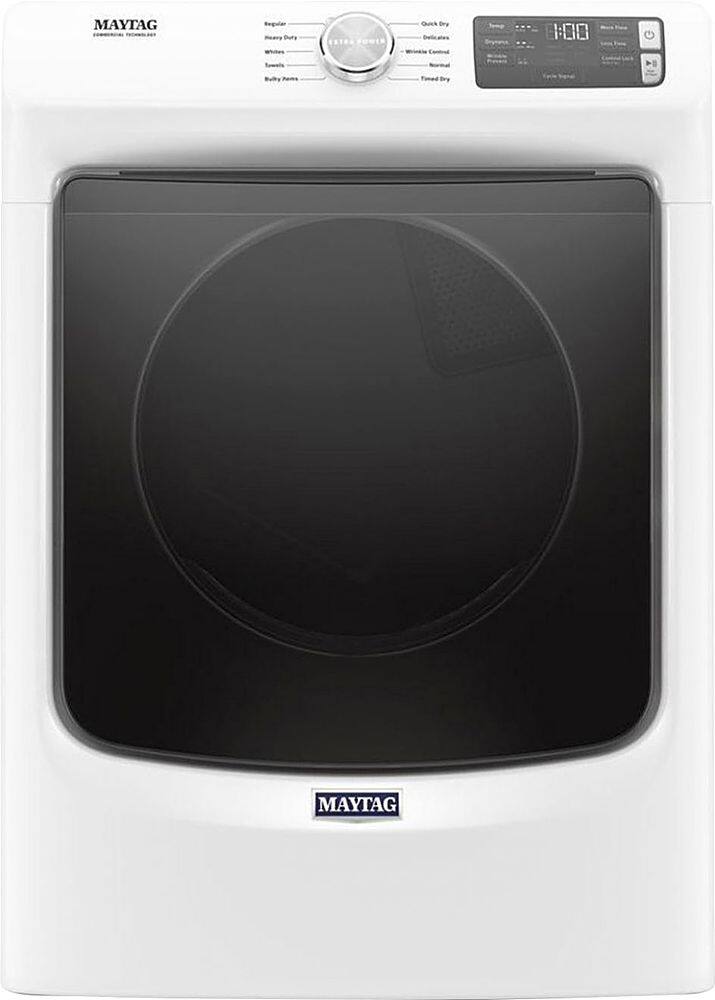 Front. Maytag - 7.3 Cu. Ft. Stackable Gas Dryer with Extra Power Button - White.