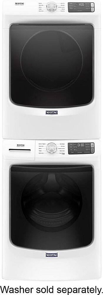 Alt View 14. Maytag - 7.3 Cu. Ft. Stackable Gas Dryer with Extra Power Button - White.