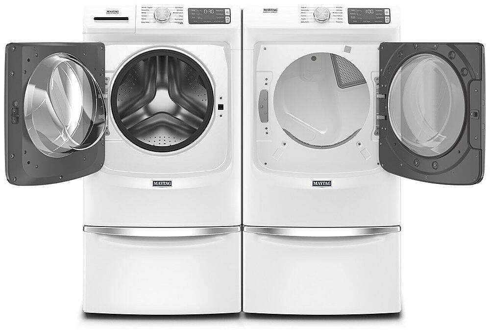 Alt View 21. Maytag - 4.8 Cu. Ft. High Efficiency Stackable Front Load Washer with Steam and Fresh Hold - White.