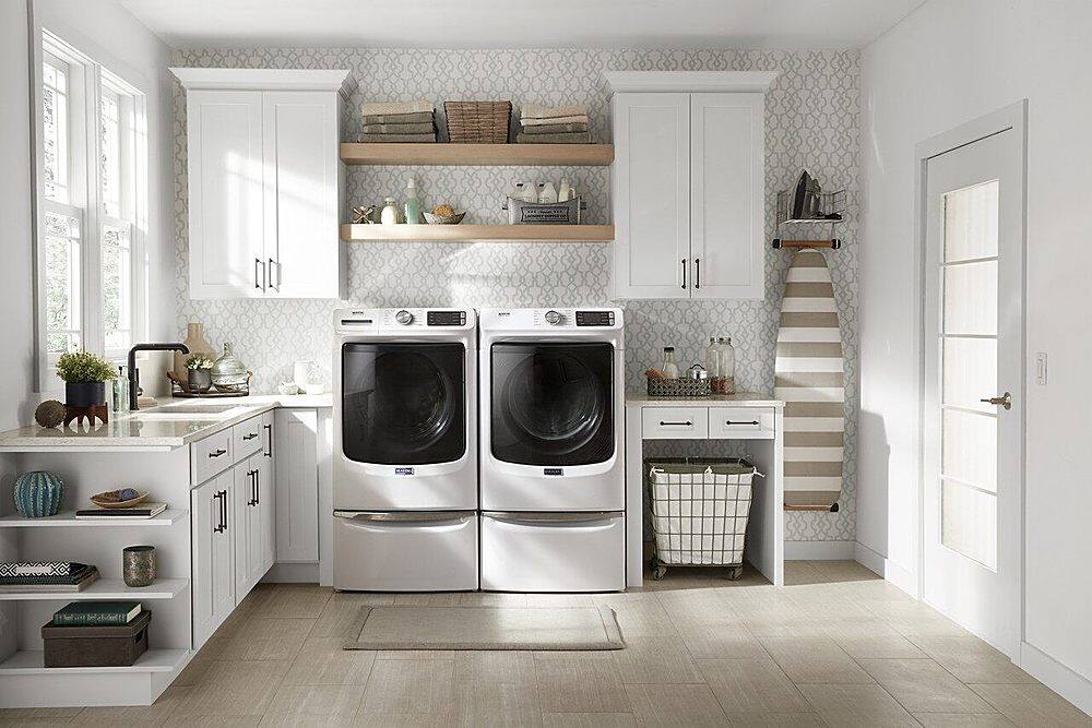 Alt View 23. Maytag - 4.8 Cu. Ft. High Efficiency Stackable Front Load Washer with Steam and Fresh Hold - White.
