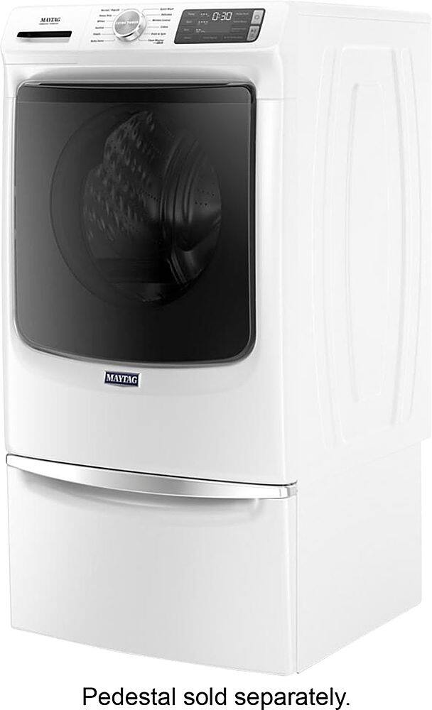 Alt View 4. Maytag - 4.8 Cu. Ft. High Efficiency Stackable Front Load Washer with Steam and Fresh Hold - White.
