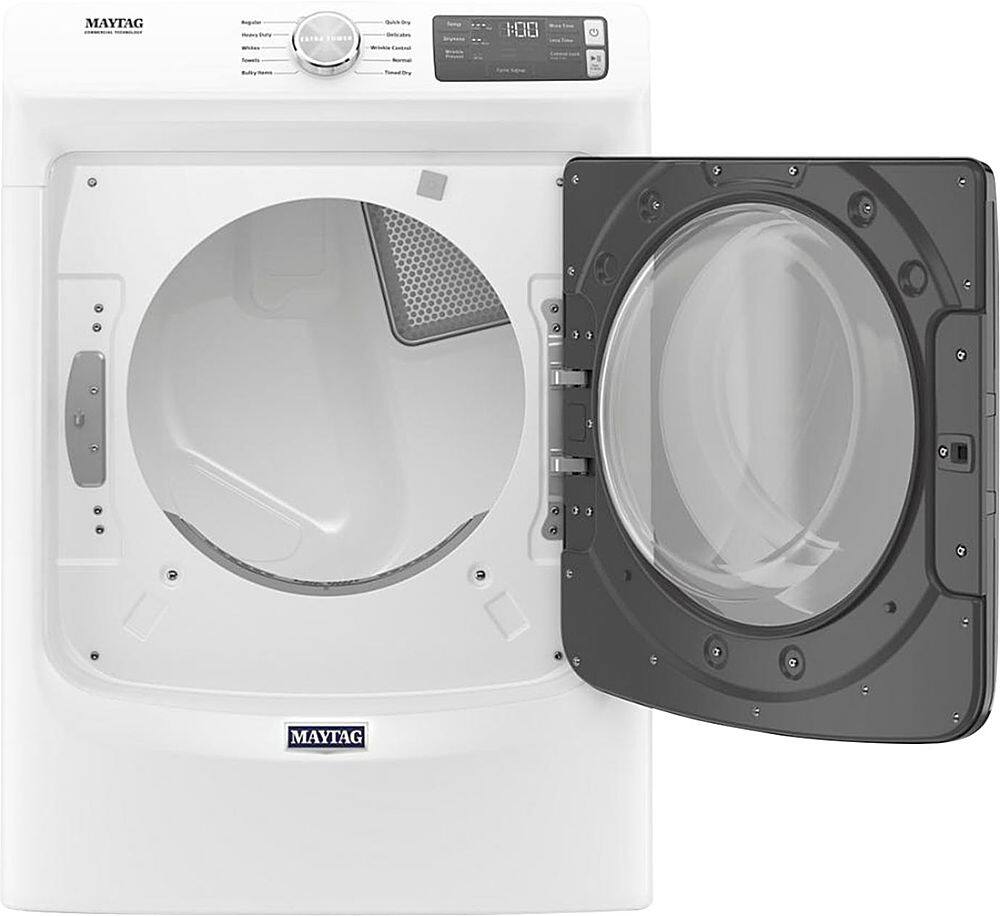 Alt View 11. Maytag - 7.3 Cu. Ft. Stackable Electric Dryer with Extra Power Button - White.