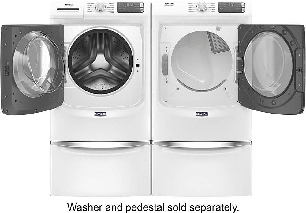 Alt View 15. Maytag - 7.3 Cu. Ft. Stackable Electric Dryer with Extra Power Button - White.