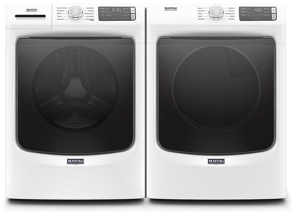Alt View 16. Maytag - 7.3 Cu. Ft. Stackable Electric Dryer with Extra Power Button - White.