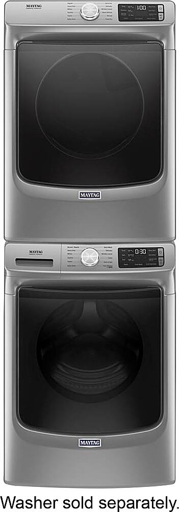 Alt View 14. Maytag - 7.3 Cu. Ft. Stackable Electric Dryer with Steam and Extra Power Button - Metallic Slate.
