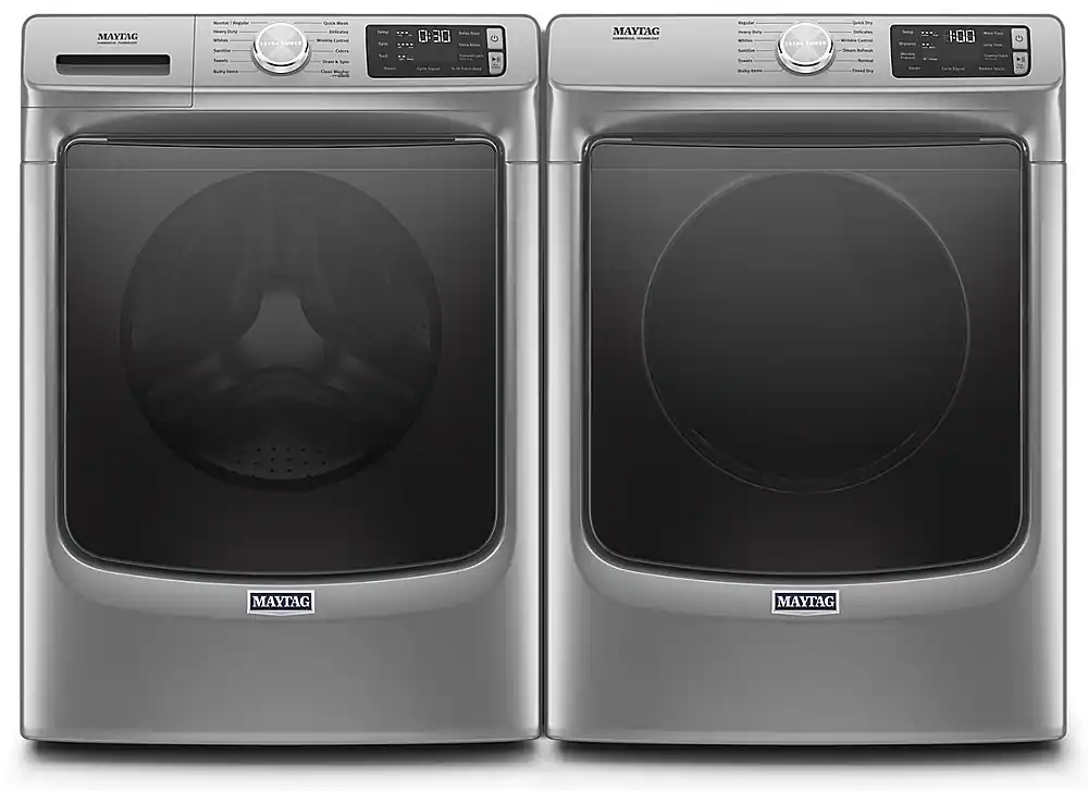 Alt View 18. Maytag - 7.3 Cu. Ft. Stackable Electric Dryer with Steam and Extra Power Button - Metallic Slate.