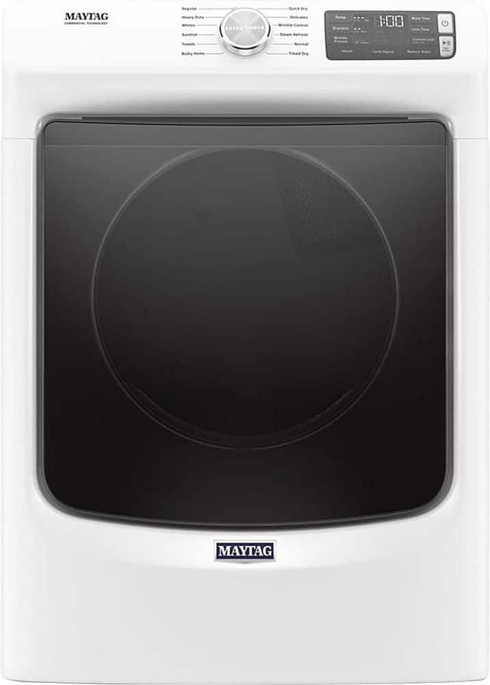 Front. Maytag - 7.3 Cu. Ft. Stackable Gas Dryer with Extra Power Button - White.