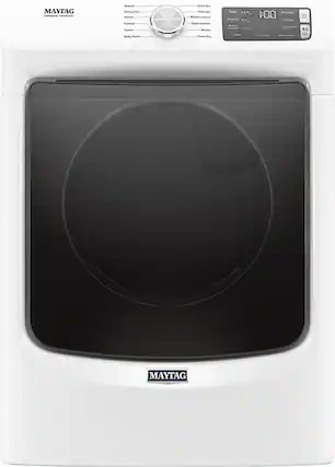 Front. Maytag - 7.3 Cu. Ft. Stackable Gas Dryer with Extra Power Button - White.