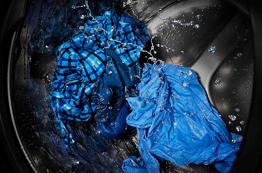 Alt View 12. Maytag - 4.8 Cu. Ft. High Efficiency Stackable Front Load Washer with Steam and Fresh Hold - Metallic Slate.