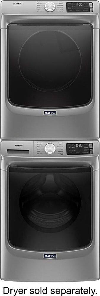 Alt View 15. Maytag - 4.8 Cu. Ft. High Efficiency Stackable Front Load Washer with Steam and Fresh Hold - Metallic Slate.