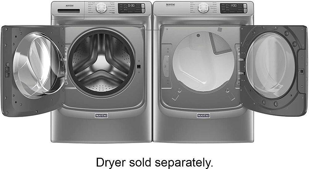 Alt View 23. Maytag - 4.8 Cu. Ft. High Efficiency Stackable Front Load Washer with Steam and Fresh Hold - Metallic Slate.