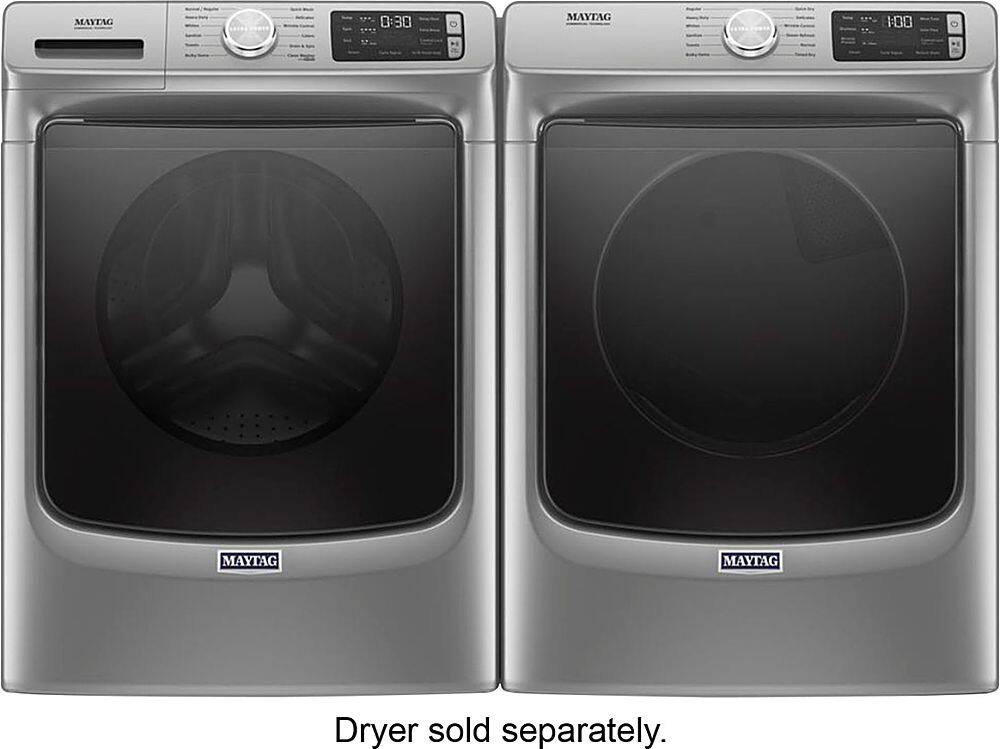 Alt View 6. Maytag - 4.8 Cu. Ft. High Efficiency Stackable Front Load Washer with Steam and Fresh Hold - Metallic Slate.