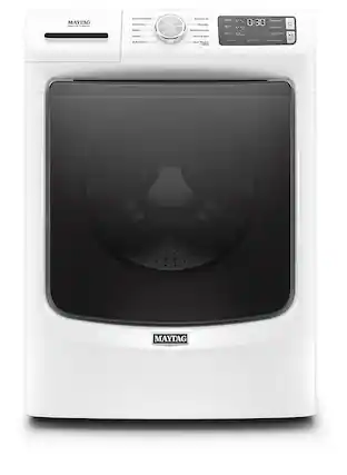 Front. Maytag - 4.5 Cu. Ft. High-Efficiency Stackable Front Load Washer with Steam and Fresh Spin - White.