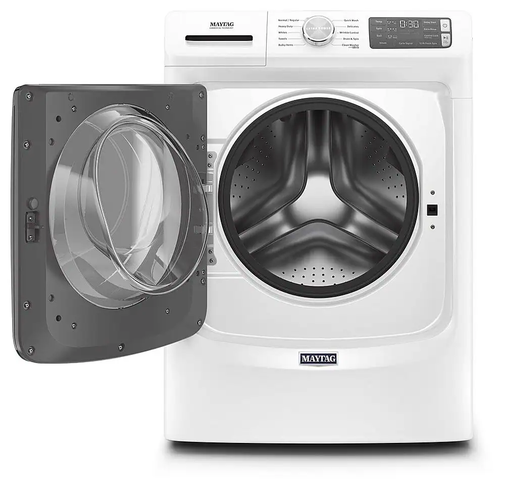 Alt View 1. Maytag - 4.5 Cu. Ft. High-Efficiency Stackable Front Load Washer with Steam and Fresh Spin - White.