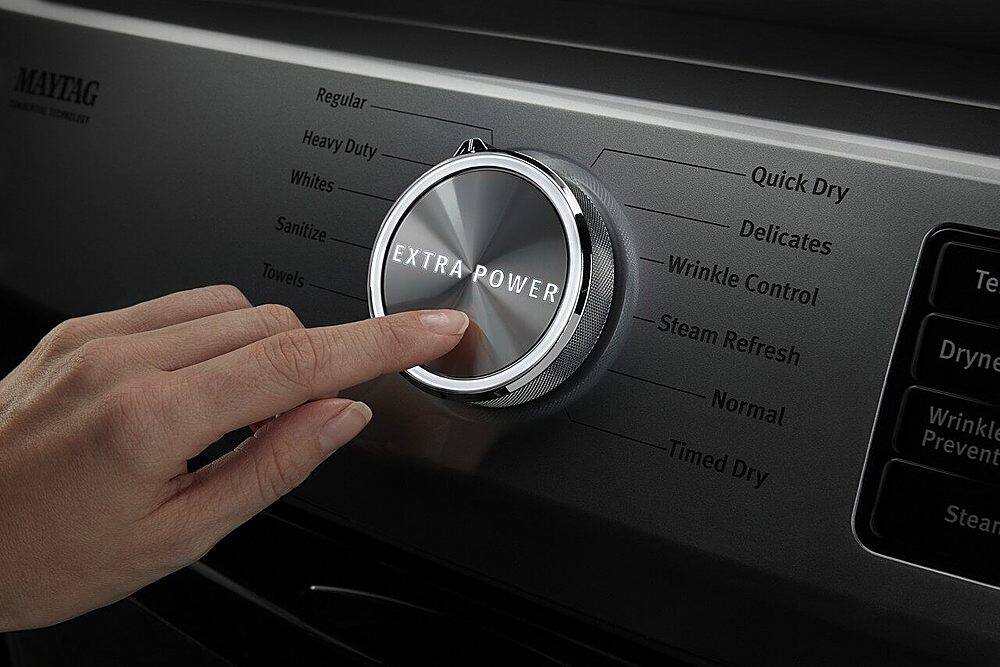 Alt View 16. Maytag - 7.3 Cu. Ft. Stackable Gas Dryer with Steam and Extra Power Button - Metallic Slate.