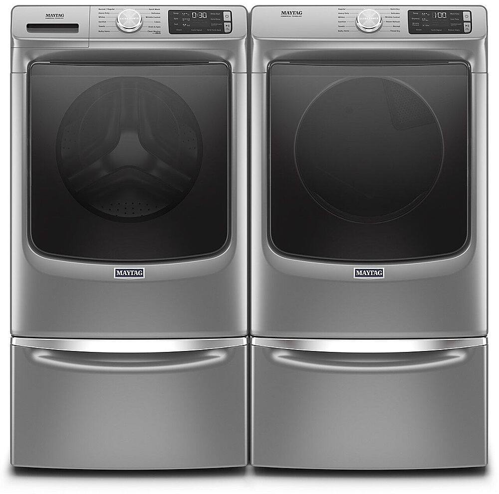 Alt View 19. Maytag - 7.3 Cu. Ft. Stackable Gas Dryer with Steam and Extra Power Button - Metallic Slate.