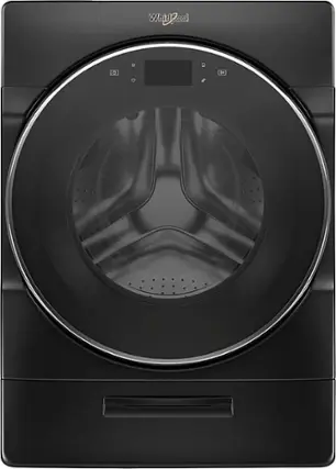 Front. Whirlpool - 5.0 Cu. Ft. High Efficiency Stackable Smart Front Load Washer with Steam and Load & Go XL Dispenser - Black Shadow.
