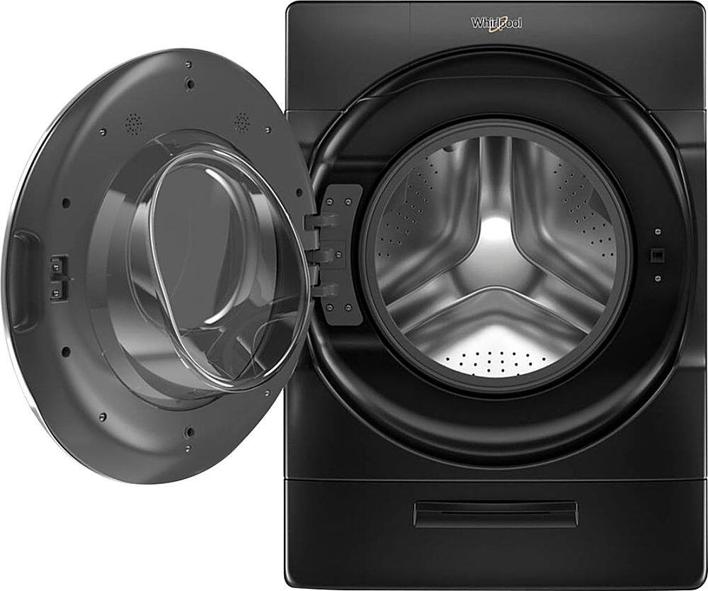 Alt View 4. Whirlpool - 5.0 Cu. Ft. High Efficiency Stackable Smart Front Load Washer with Steam and Load & Go XL Dispenser - Black Shadow.