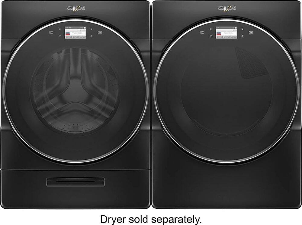 Alt View 6. Whirlpool - 5.0 Cu. Ft. High Efficiency Stackable Smart Front Load Washer with Steam and Load & Go XL Dispenser - Black Shadow.