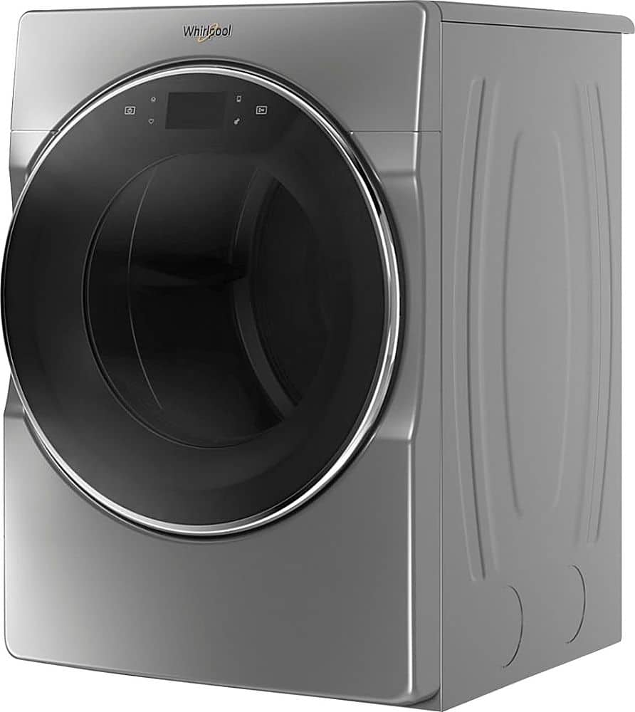 Left. Whirlpool - 7.4 Cu. Ft. 36-Cycle Gas Dryer with Steam - Chrome Shadow.