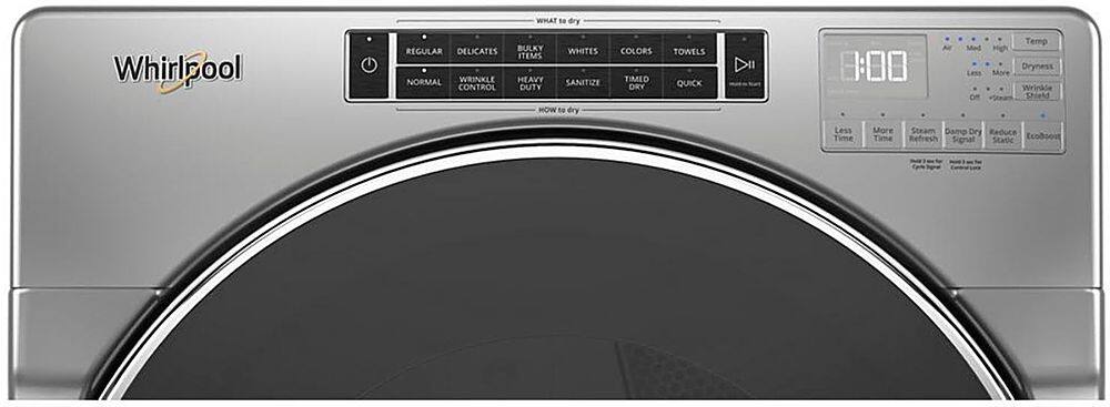 Alt View 2. Whirlpool - 7.4 Cu. Ft. 36-Cycle Gas Dryer with Steam - Chrome Shadow.