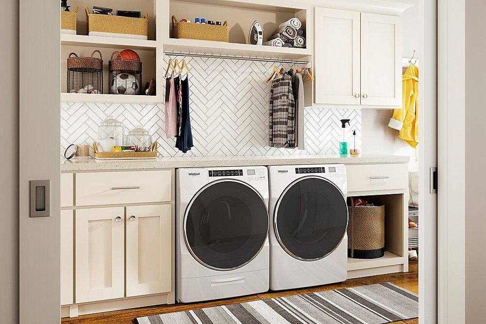 Alt View 22. Whirlpool - 7.4 Cu. Ft. Stackable Electric Dryer with Steam and Intuitive Controls - White.