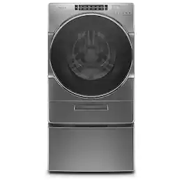 Whirlpool - 5.0 Cu. Ft. High Efficiency Stackable Front Load Washer with Steam and Load & Go XL Dispenser - Chrome Shadow