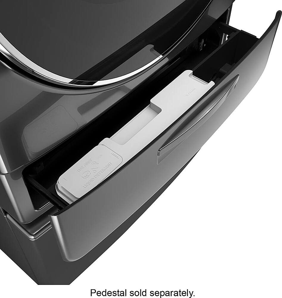 Alt View 12. Whirlpool - 5.0 Cu. Ft. High Efficiency Stackable Front Load Washer with Steam and Load & Go XL Dispenser - Chrome Shadow.