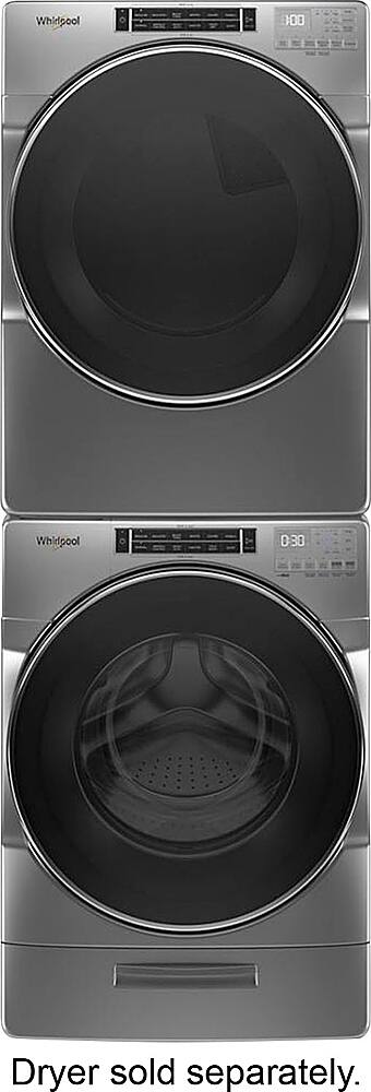 Alt View 13. Whirlpool - 5.0 Cu. Ft. High Efficiency Stackable Front Load Washer with Steam and Load & Go XL Dispenser - Chrome Shadow.