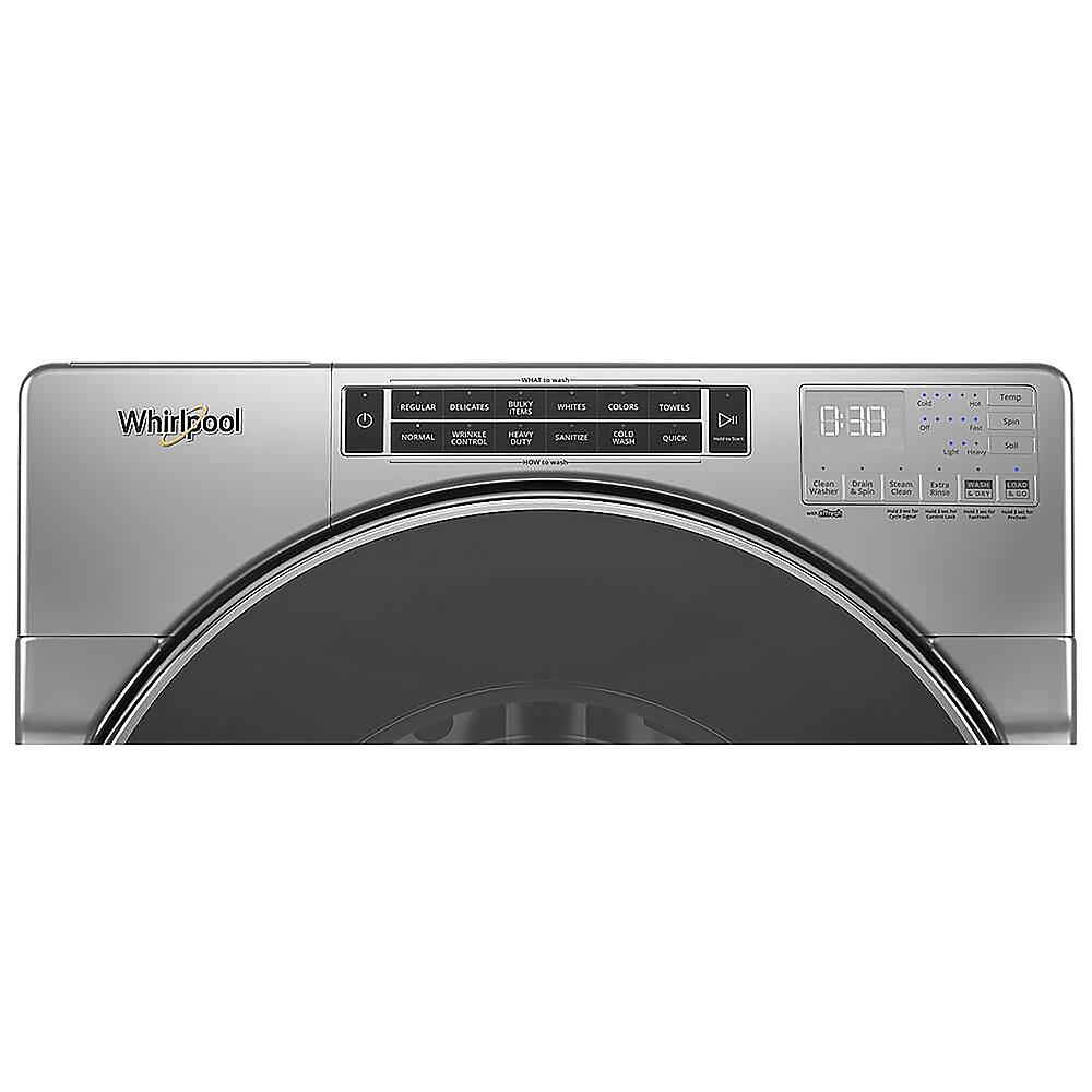 Alt View 1. Whirlpool - 5.0 Cu. Ft. High Efficiency Stackable Front Load Washer with Steam and Load & Go XL Dispenser - Chrome Shadow.