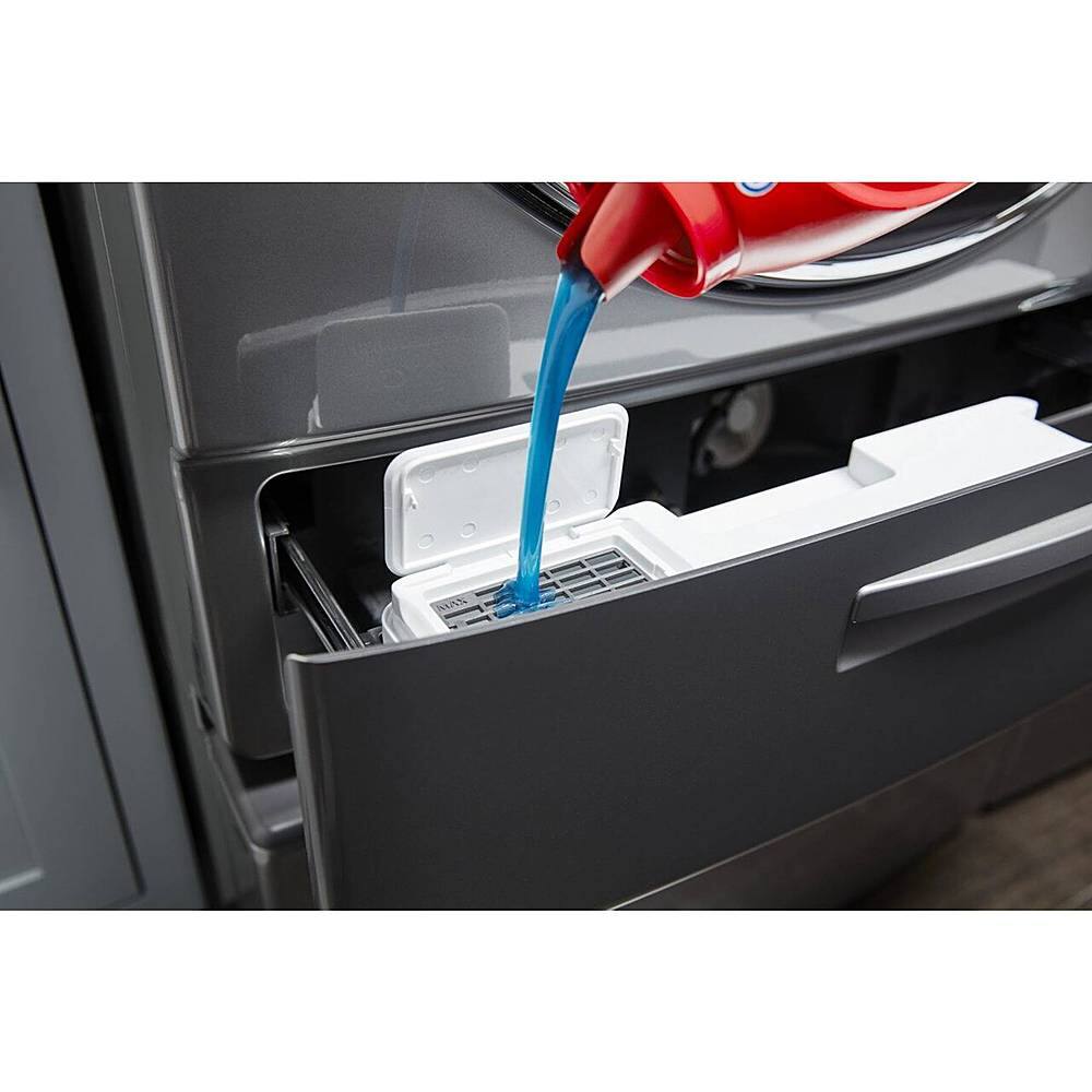 Alt View 3. Whirlpool - 5.0 Cu. Ft. High Efficiency Stackable Front Load Washer with Steam and Load & Go XL Dispenser - Chrome Shadow.