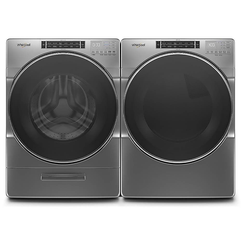 Alt View 6. Whirlpool - 5.0 Cu. Ft. High Efficiency Stackable Front Load Washer with Steam and Load & Go XL Dispenser - Chrome Shadow.