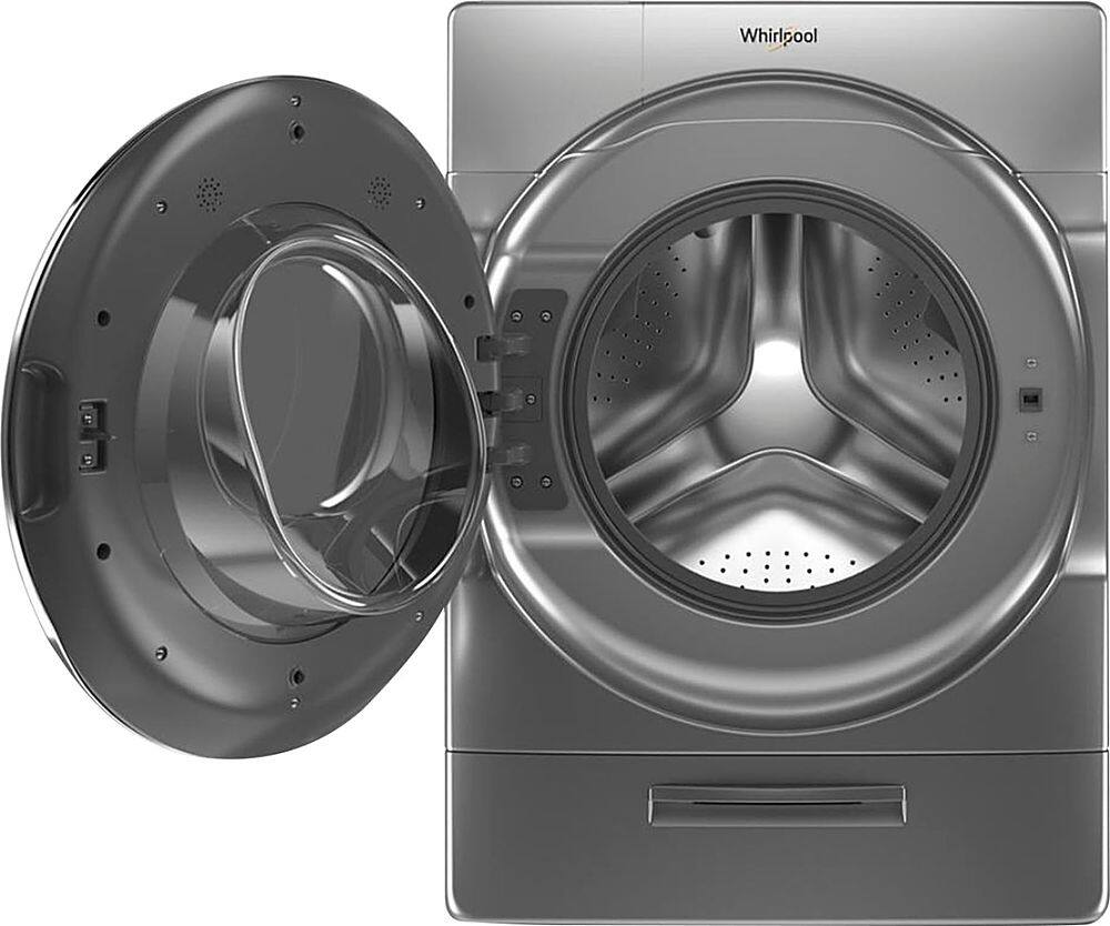 Alt View 4. Whirlpool - 5.0 Cu. Ft. High Efficiency Front Load Washer with Steam and Load & Go XL Dispenser - Chrome Shadow.
